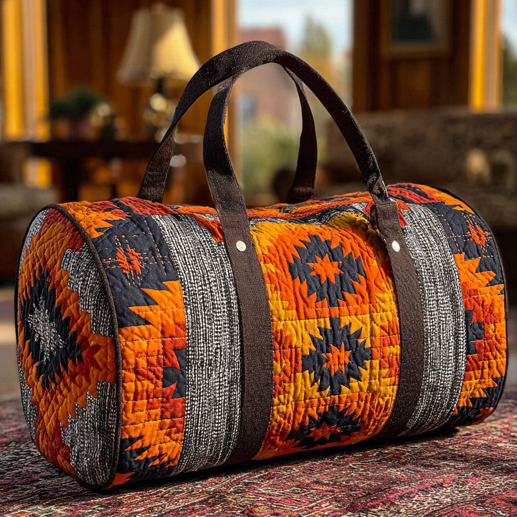 Tribal Pattern Quilted Duffle Bag Southwest Travel Gear Best Gift For Boho Lovers