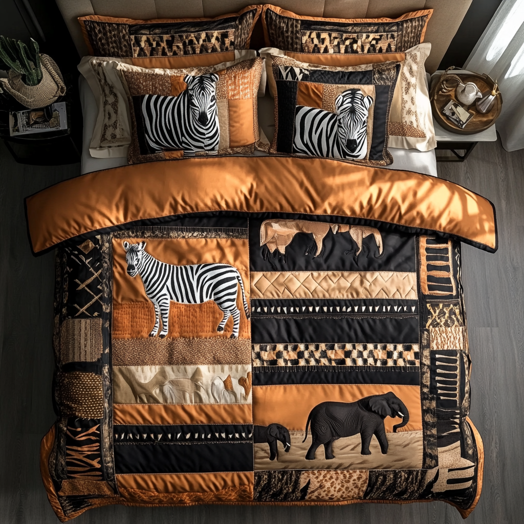 Tribal Pulse Quilted Bedding Set Bed Decorations Gifts For Black History Month