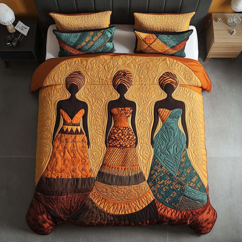 Tribal Radiance Quilted Bedding Set Best Bed Sheet Set Best African American Gifts