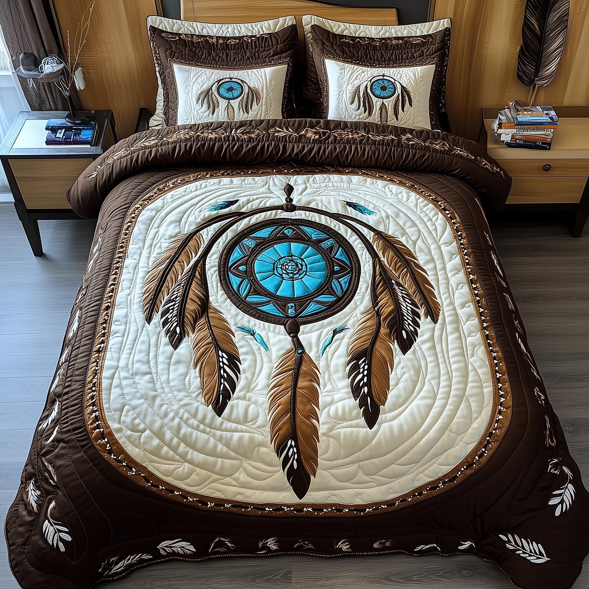Tribal Soul Dreamcatcher Quilted Bedding Set Native American Inspired Decor Ideas Gifts