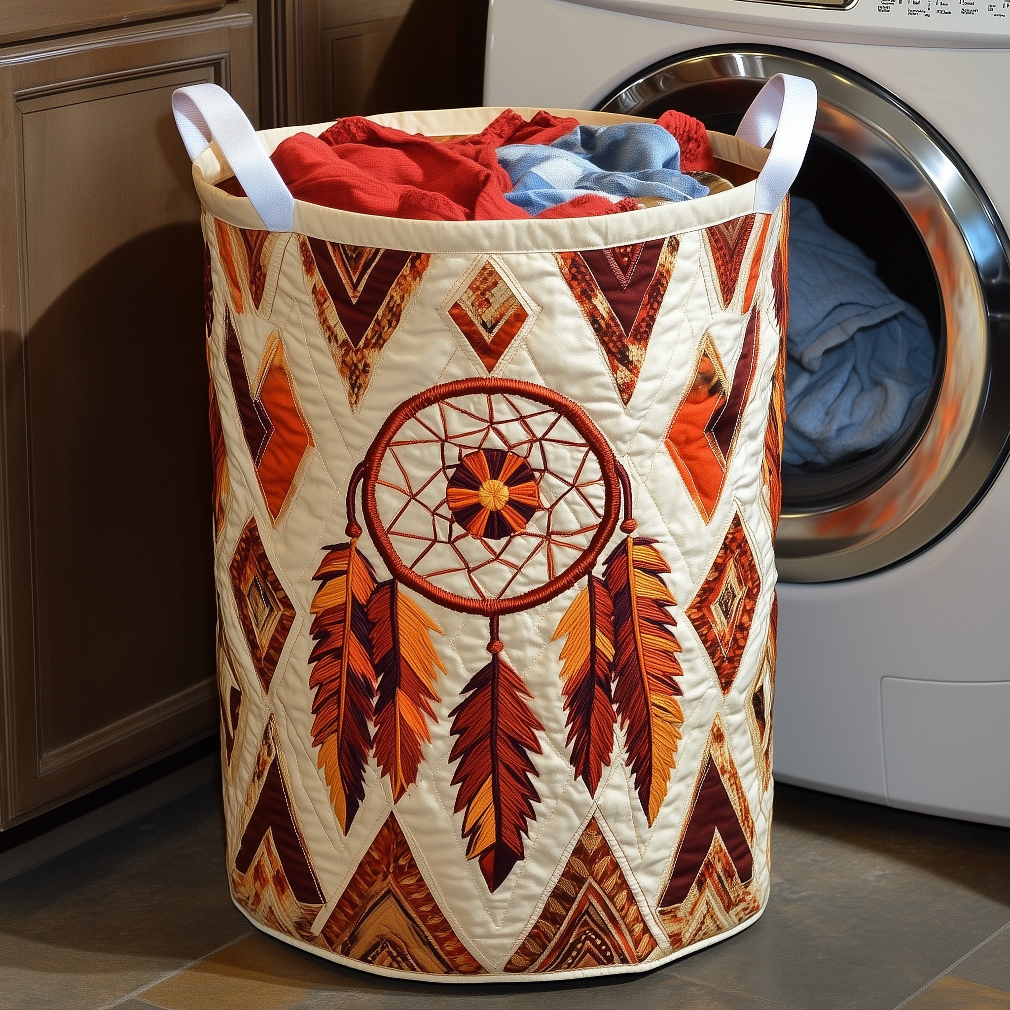 Tribal Soul Dreamcatcher Quilted Laundry Basket Merch For Dad