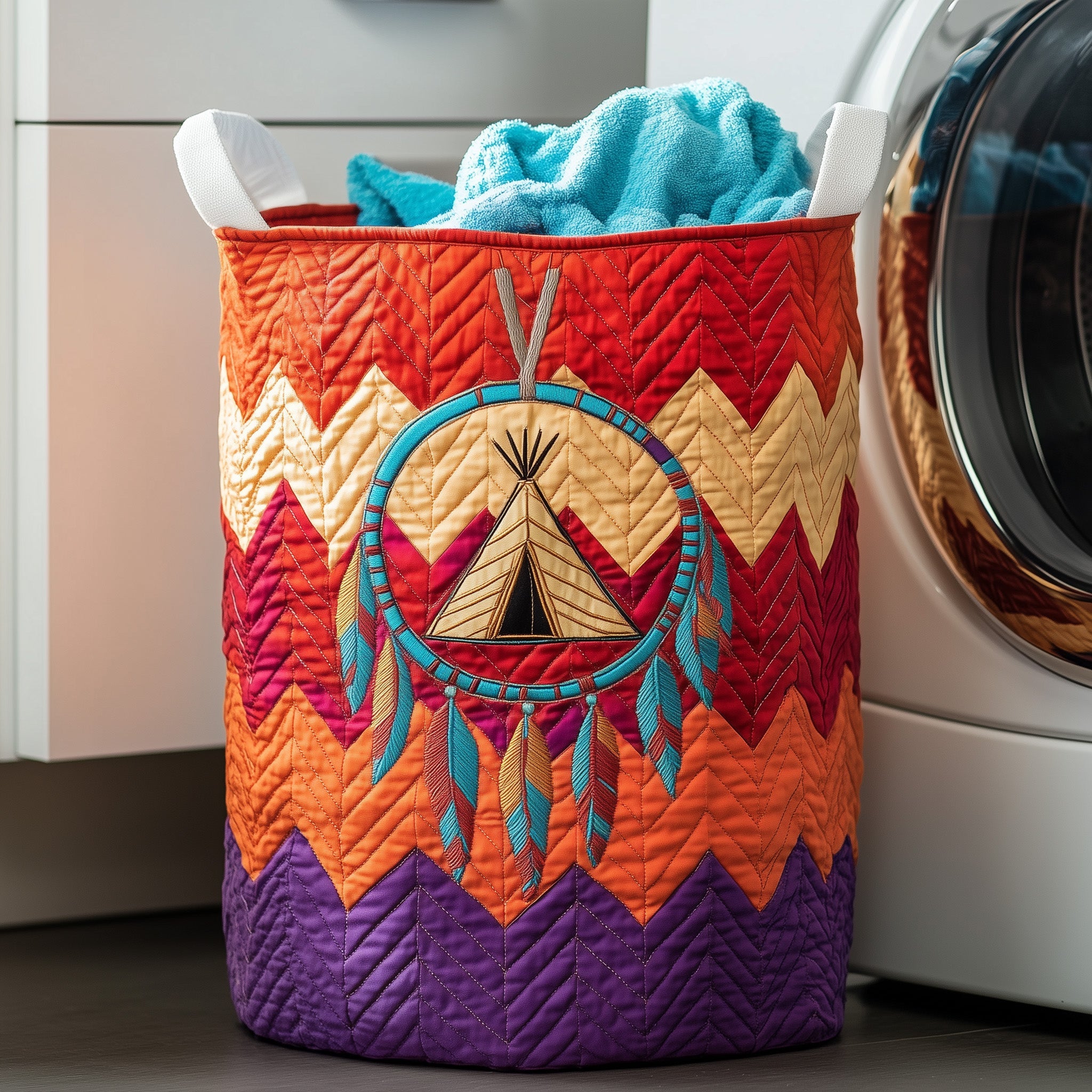 Tribal Soul Dreamcatcher Quilted Laundry Basket Mother's Day Merch Gift