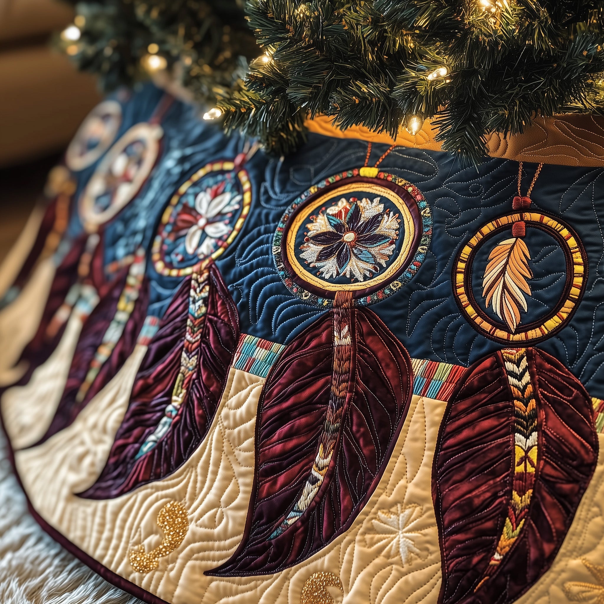Tribal Soul Dreamcatcher Quilted Tree Skirt Holiday Gift Merch