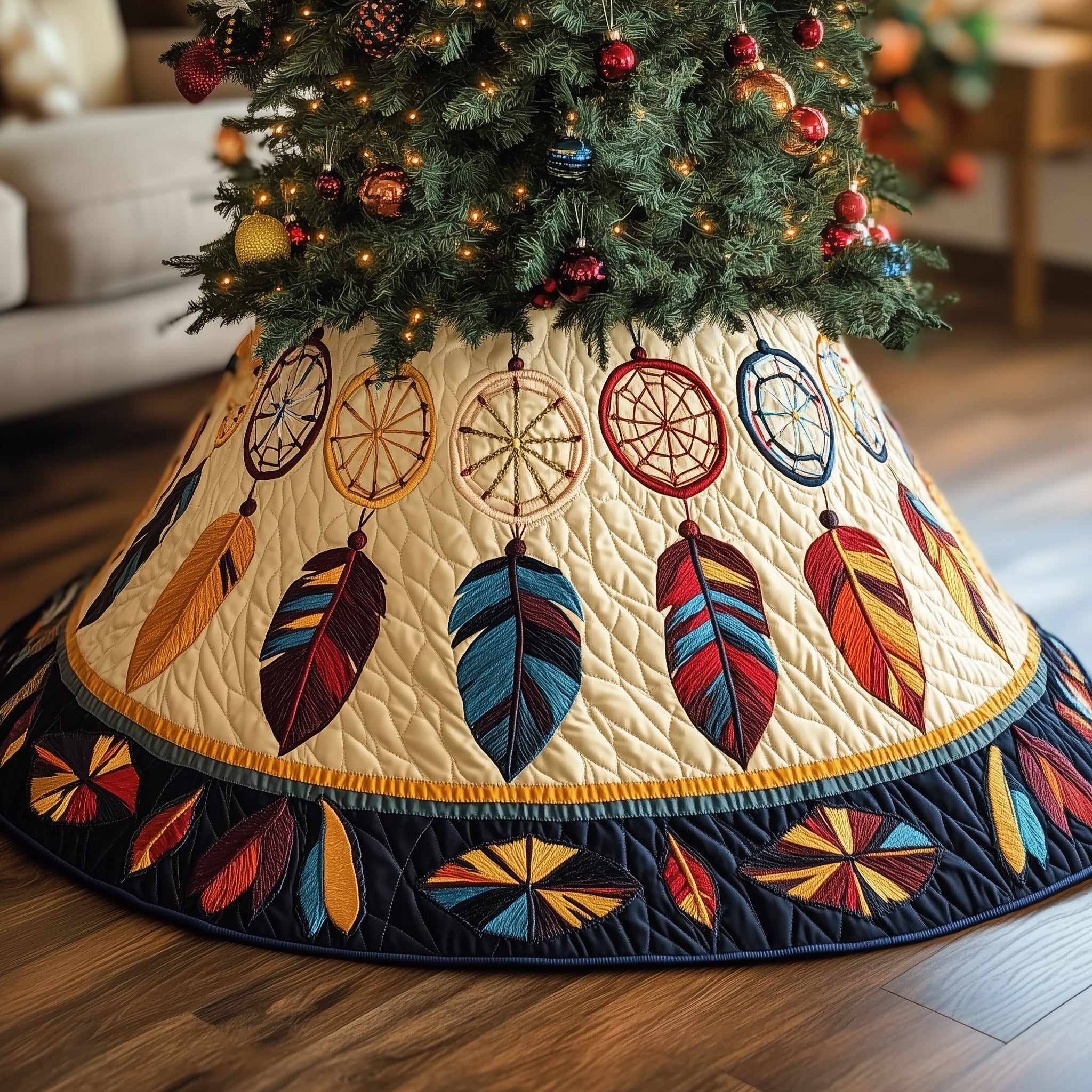Tribal Soul Dreamcatcher Quilted Tree Skirt Lovely Mother’s Day Gift Merch