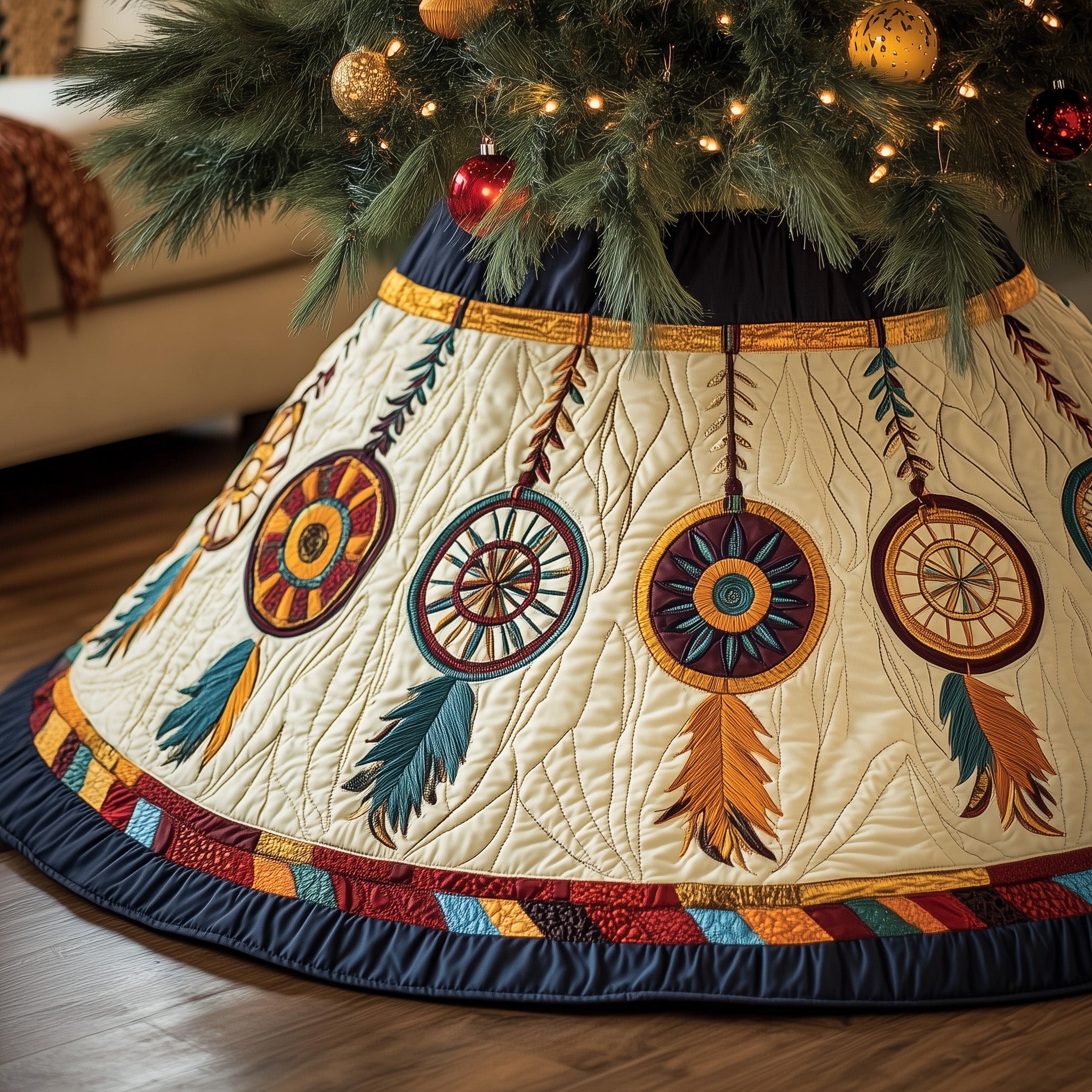 Tribal Soul Dreamcatcher Quilted Tree Skirt Perfect Christmas Gift Merch