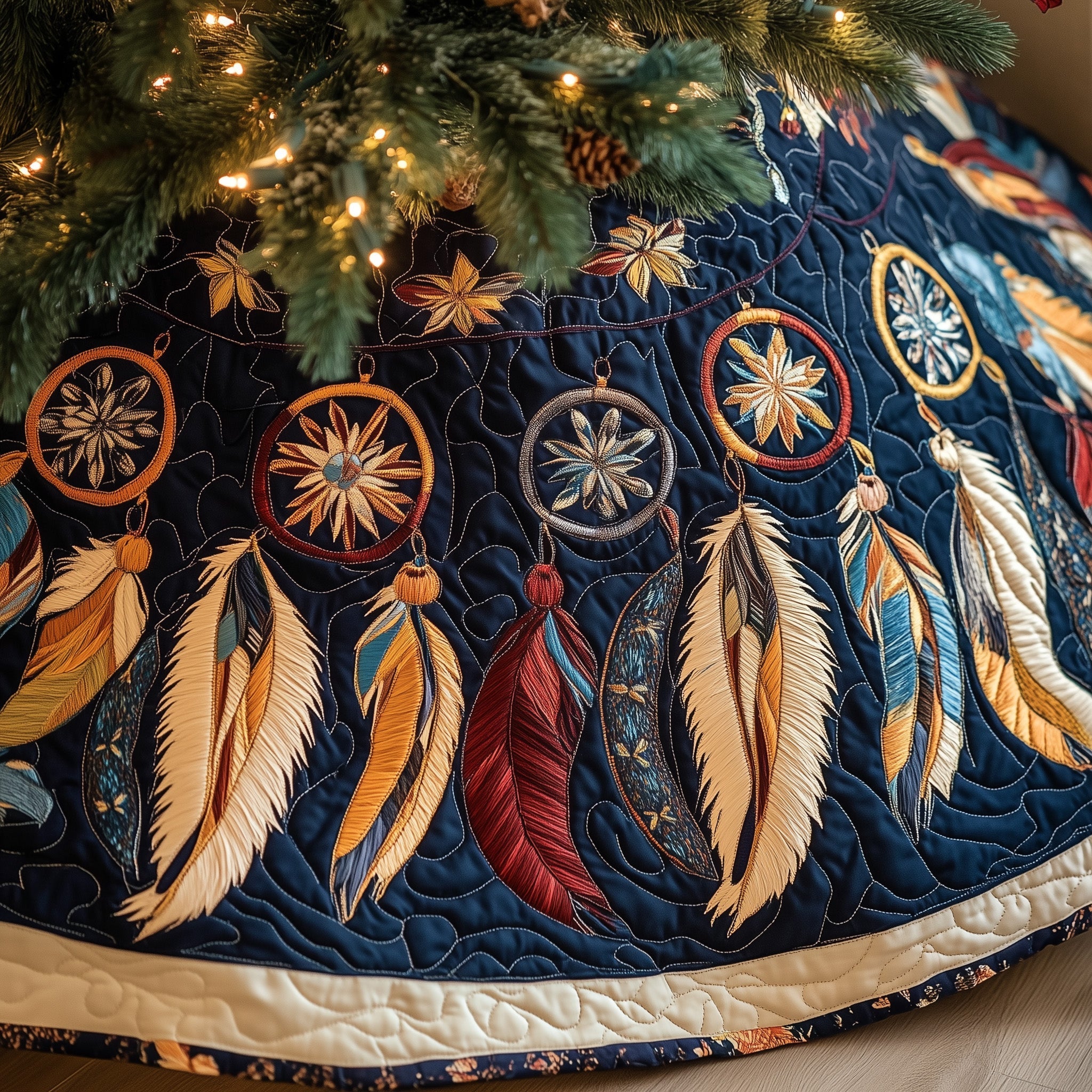 Tribal Soul Dreamcatcher Quilted Tree Skirt Perfect Home For Christmas Tree Merch