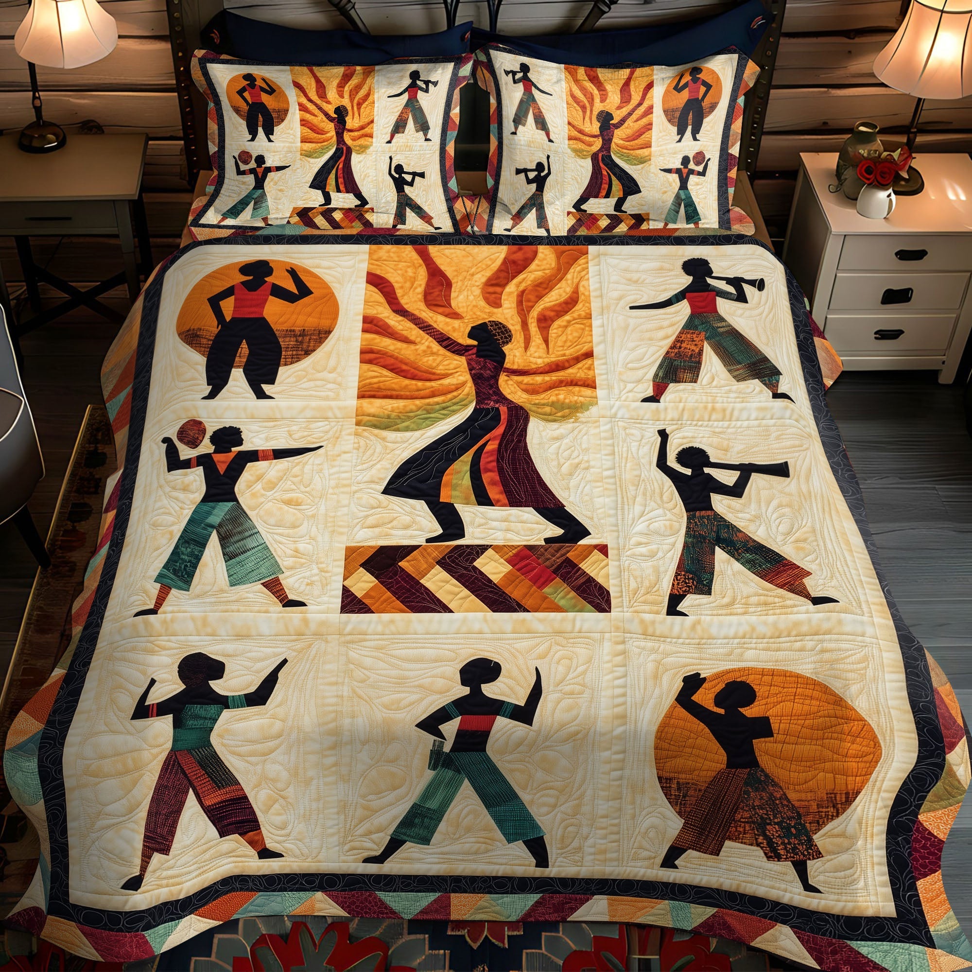 Tribal Spirit Quilted Bedding Set Bed Room Decoration Native American Christmas Gift Ideas