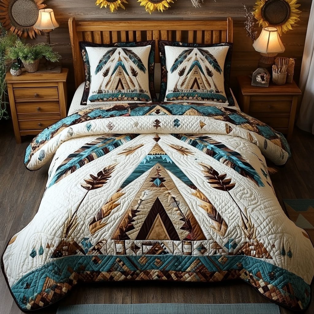 Tribal Spirit Quilted Bedding Set Best Comforter Sets Native American Themed Gifts For Her