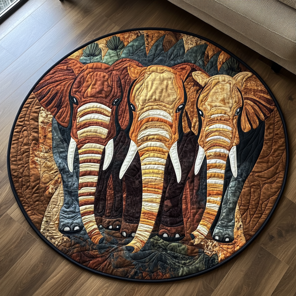 Tribal Stomp Quilted Round Mat Entryway Decor Sunflower Birthday Gifts