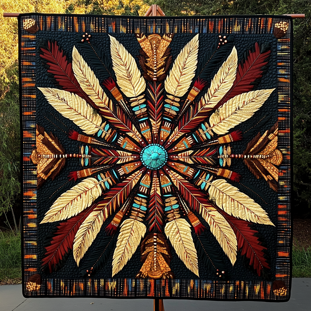 Tribal Totem Majesty Quilted Blanket Native American Gifts For Her