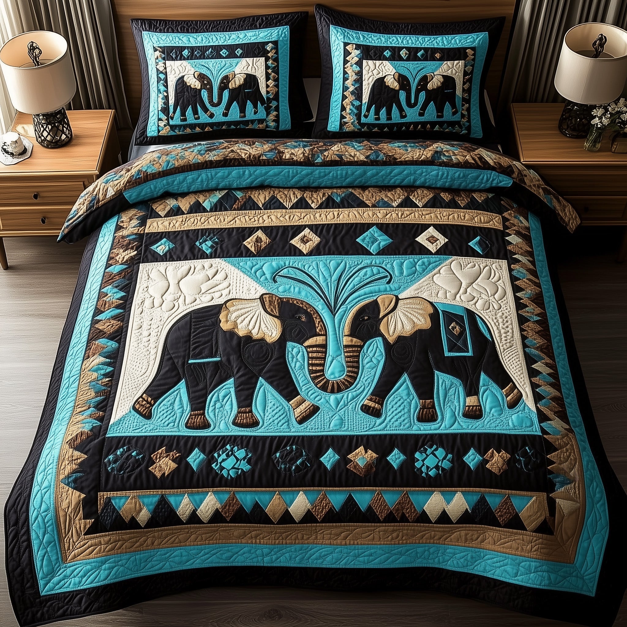 Tribal Tusk Dreams Quilted Bedding Set Anniversary Gift