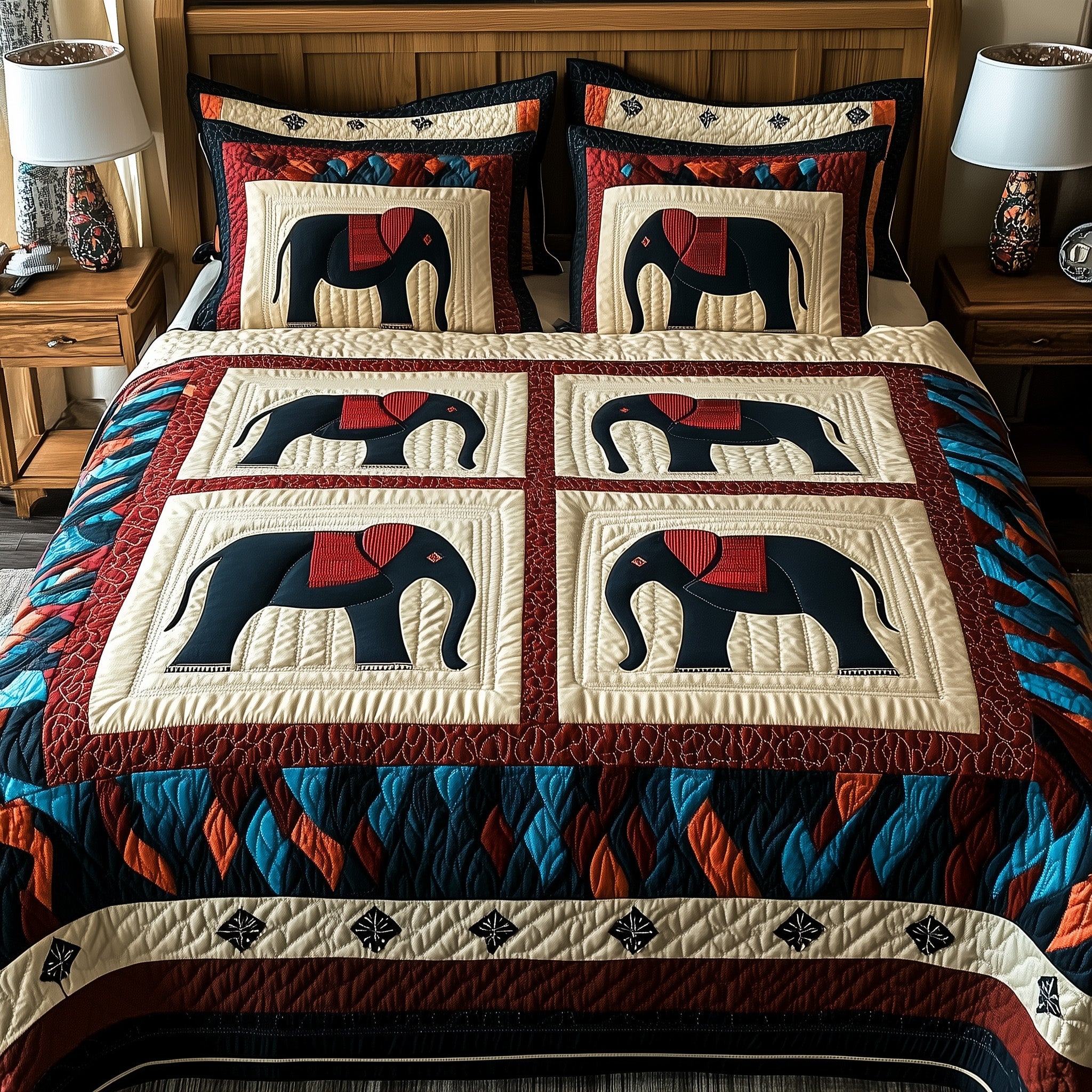 Tribal Tusk Dreams Quilted Bedding Set New Home Gift