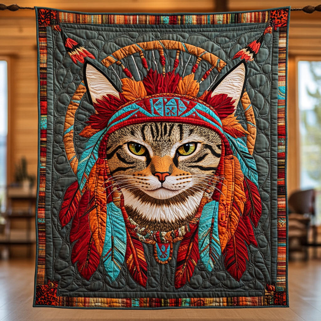 Tribal Whiskers Quilt Premium Quilt Blanket for Family and Guests