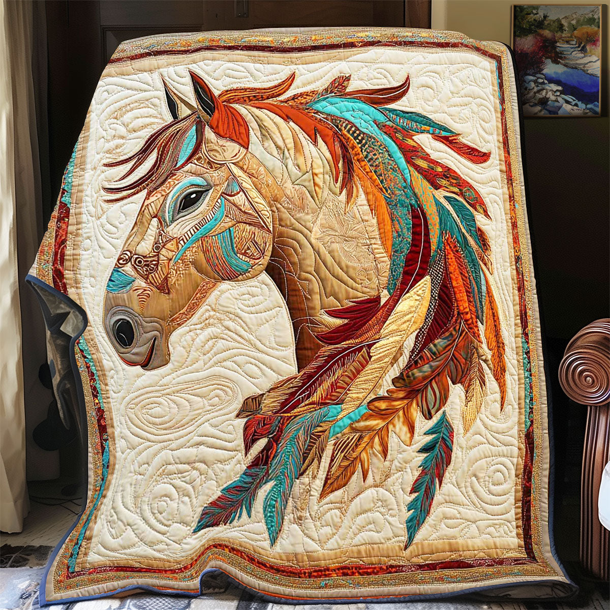 Tribe Horse Quilt Blanket Winter Blanket Holiday Gifts For Employees