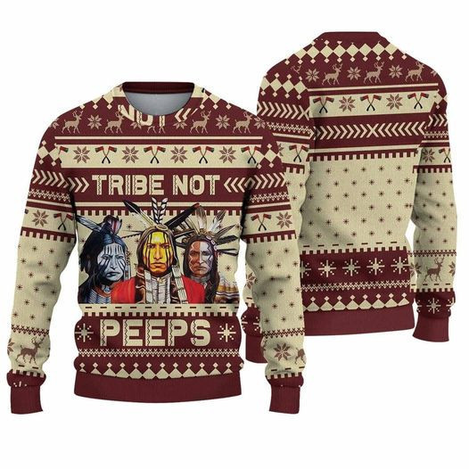 Tribe Not Peeps Native American Ugly Christmas Sweater Apparel Native American Clothing