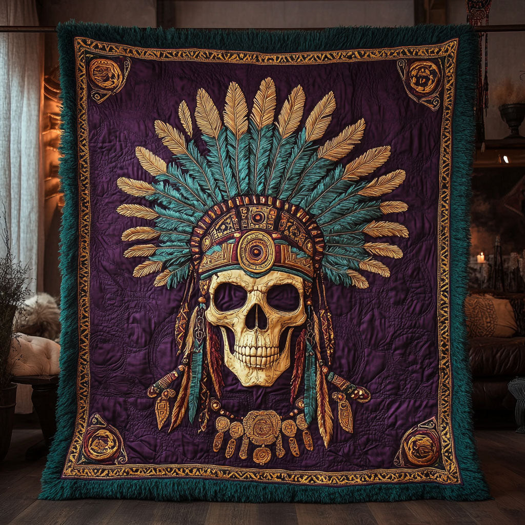 Tribe Skull Quilt Gifts Decoration For Friends and Family and Mens on Halloween