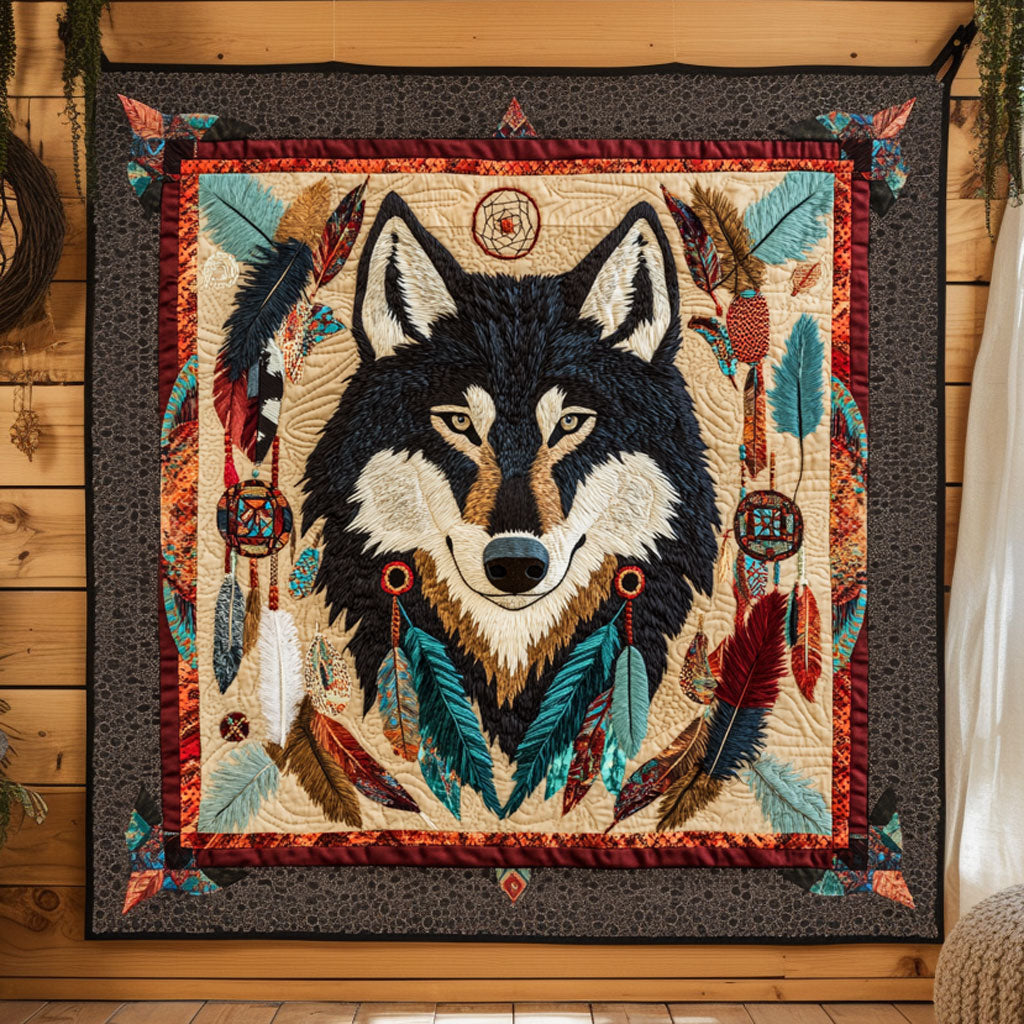 Tribe Spirit Wolf Quilt Classic Quilt Blanket for Cozy and Warm Nights