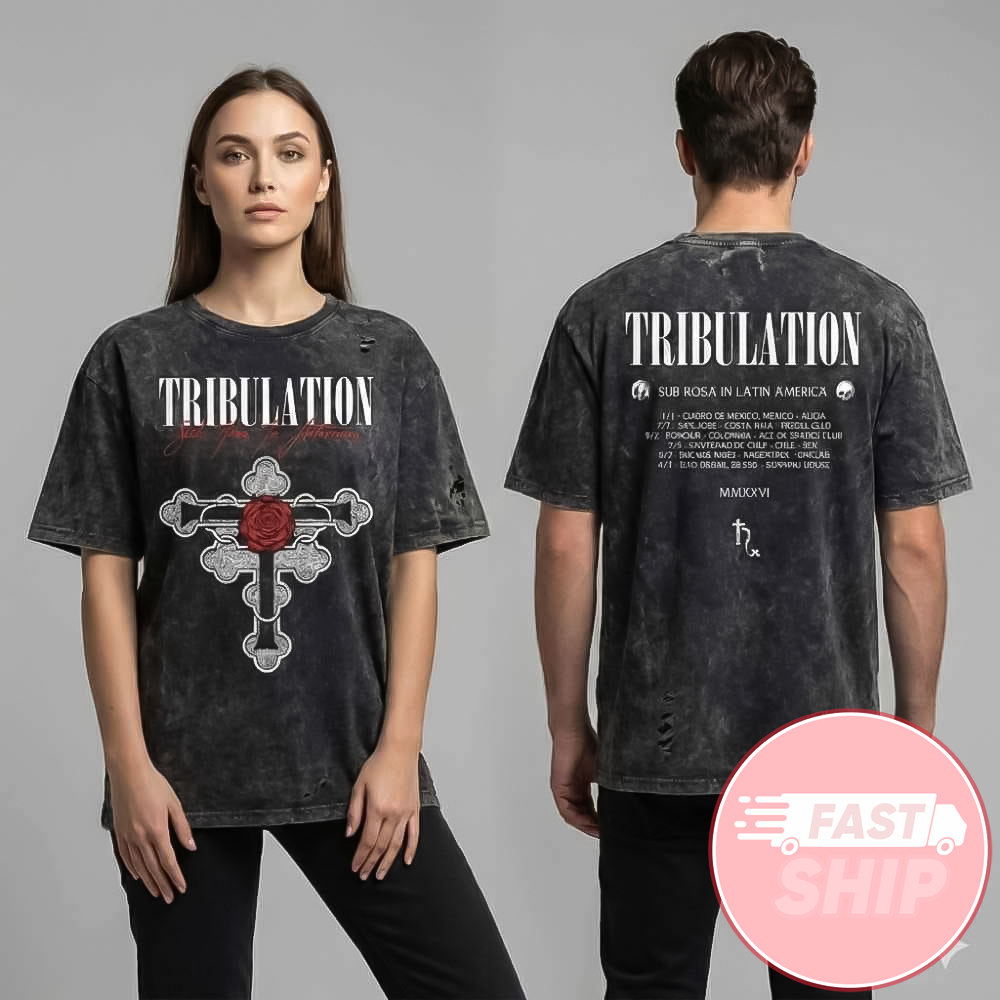 Tribulation Sub Rosa in Latin America Tour 2026 February 13 At Uniclub Buenos Aires Argentina Washed T-Shirt