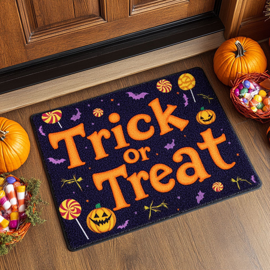 Trick Or Treat Doormat Gifts Decoration For Friends and Family on Halloween