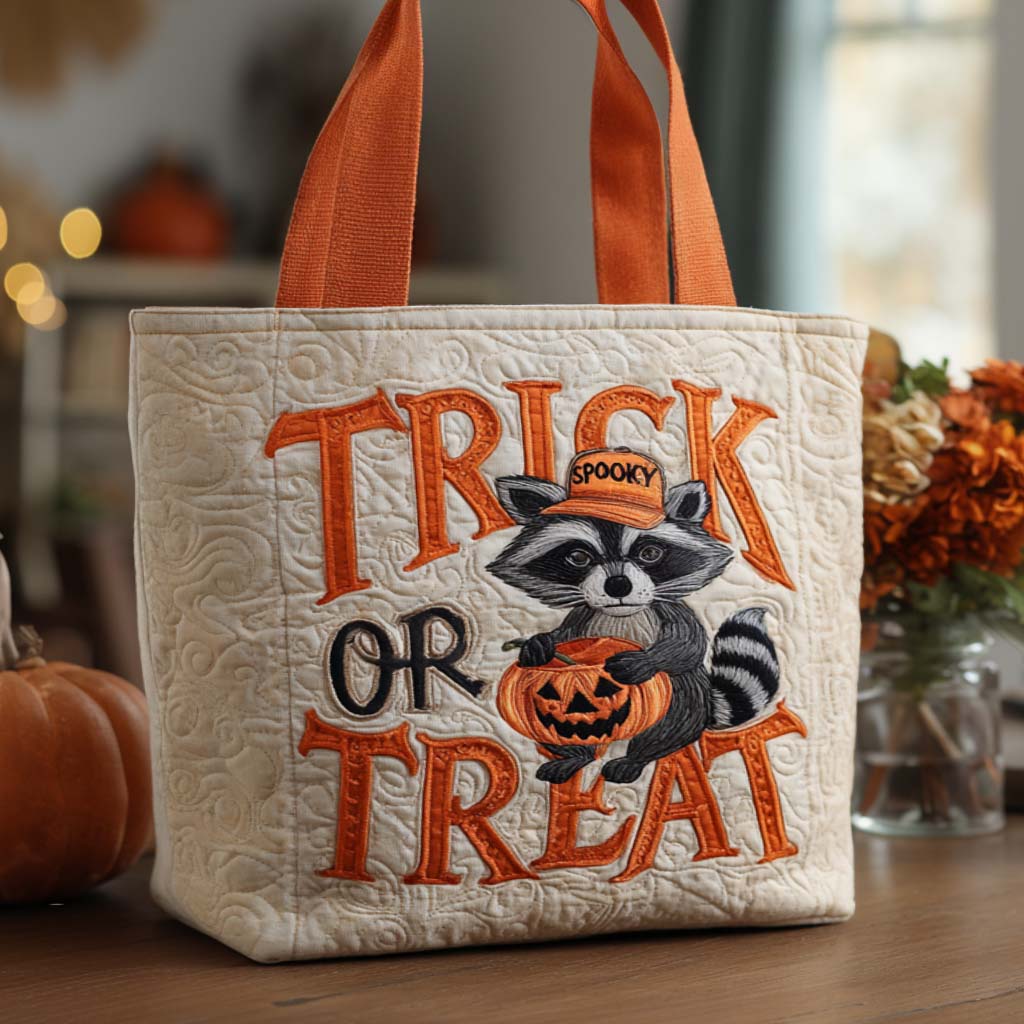 Trick Treat Quilted Tote Bag Halloween Wedding Gifts