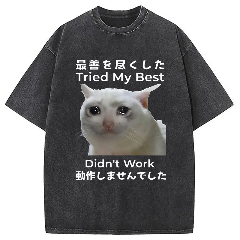 Tried My Best Didn't Work Washed T-Shirt Trendy Aesthetic Graphic Apparel Gifts For Sister