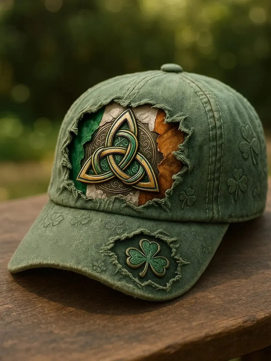 Trinity Knot Shamrock Art Vintage Hat Irish Culture Saint Patrick's Day Baseball Cap Gift For Him