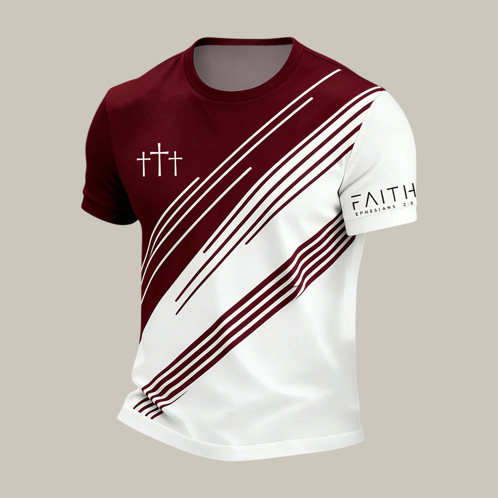 Trio Faith Cross Ephesians T-Shirt Bible Inspired Shirt Christian Gift For Father's Day