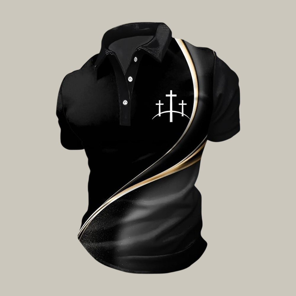 Trio Faith Cross Polo Shirt God Is Good Clothes Present Idea For Christians