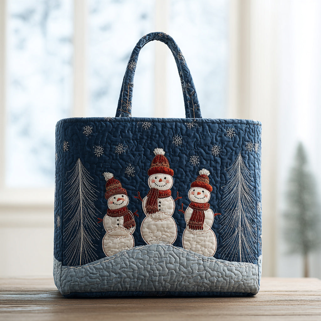 Trio Snowman Quilted Tote Bag The Snowman Christmas Gifts