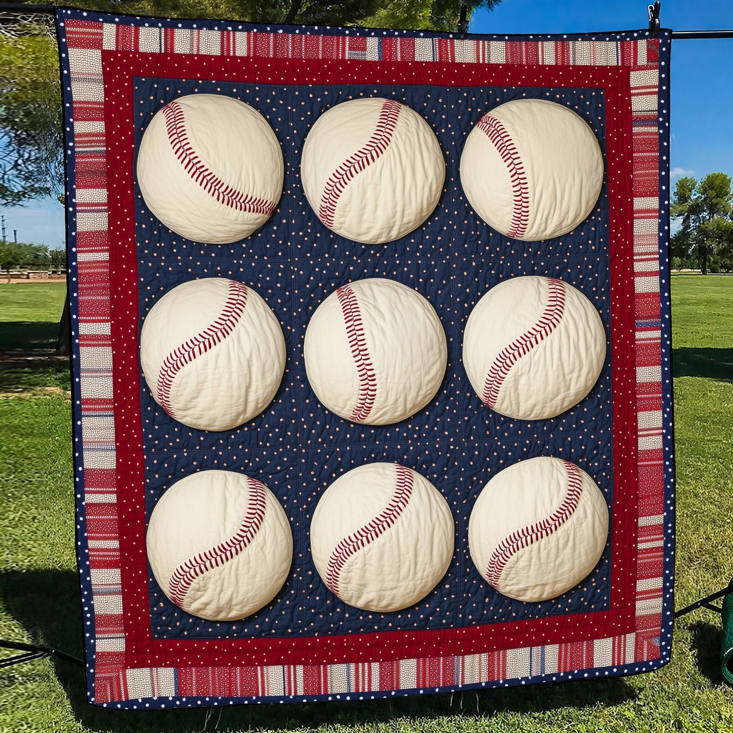 Triple Play Quilted Blanket Baseball Christmas Gifts
