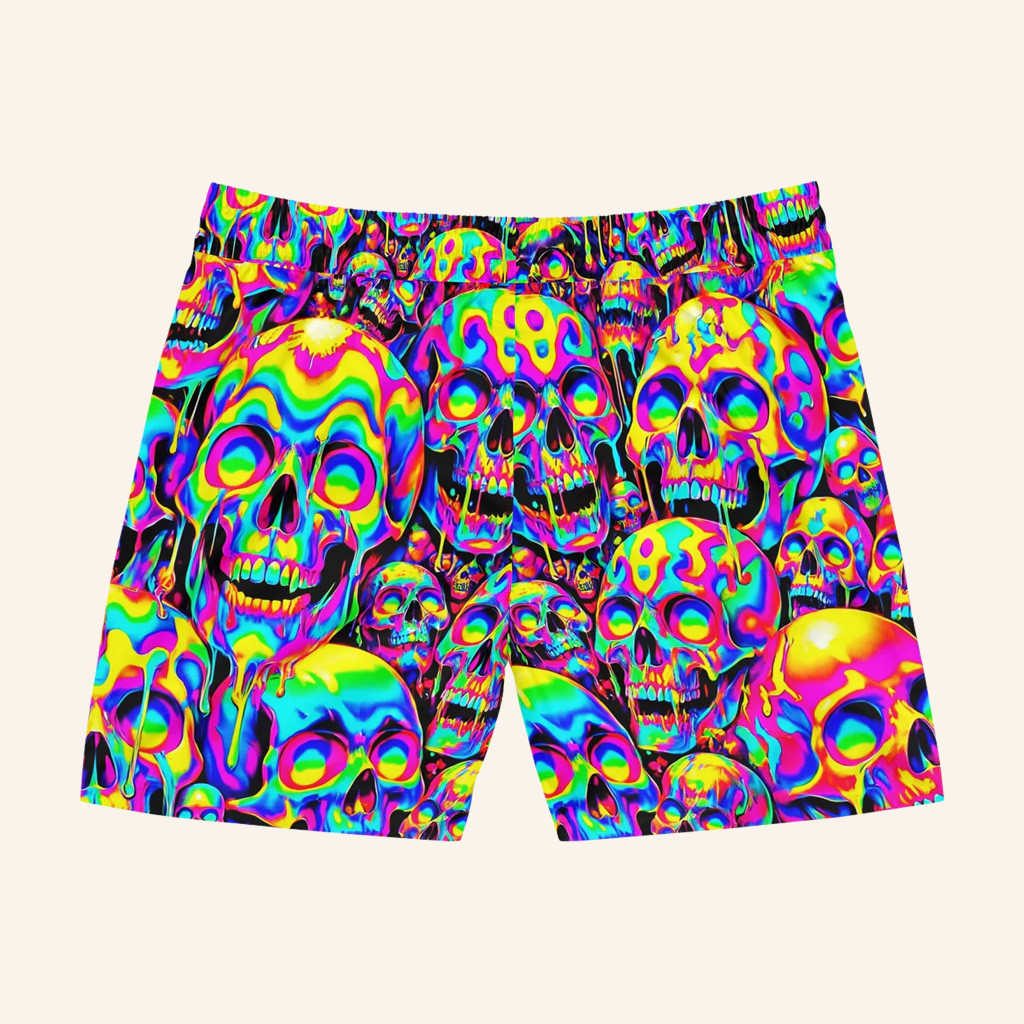 Trippy Skull Rave Shorts EDM Shorts Christmas Presents For Boyfriend Trippy Skull Rave Shorts EDM Shorts Christmas Presents For Boyfriend