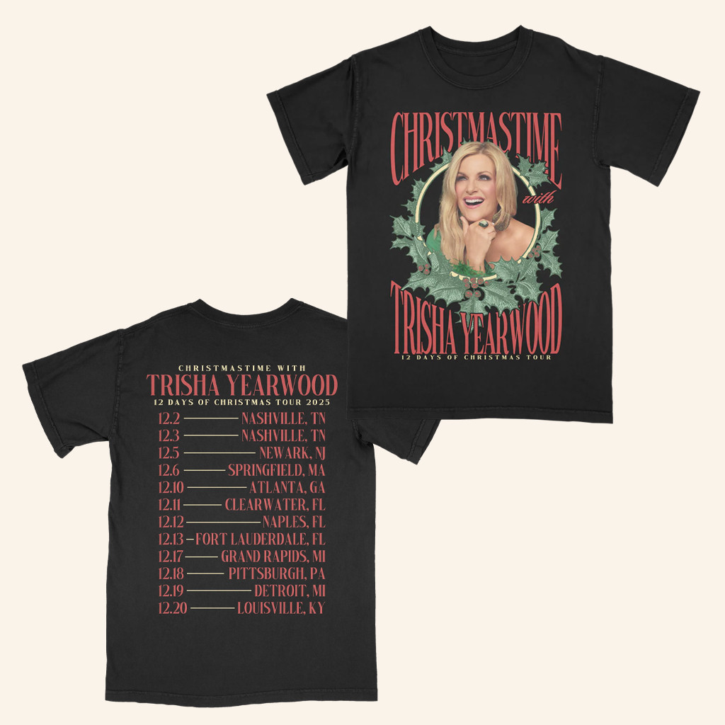 Trisha Yearwood Merch 2025 Trisha Yearwood Christmastime Photo Tour T-Shirt Gifts For Music Fans