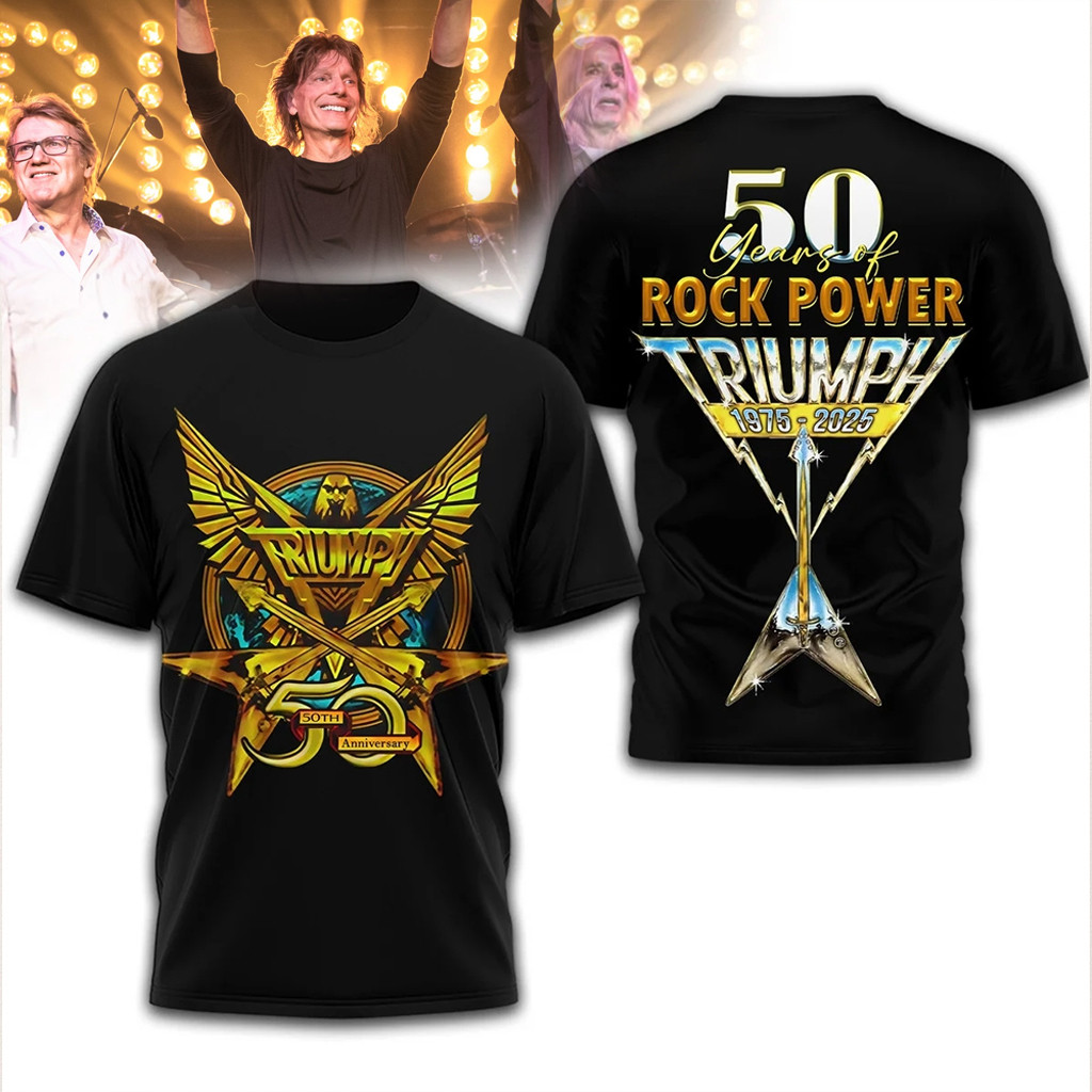 Triumph Merch Triumph 50Th Anniversary T-Shirt 50 Years Of Rock Power T-Shirt Fan Gifts Triumph Merch Triumph 50Th Anniversary T-Shirt 50 Years Of Rock Power T-Shirt Fan Gifts