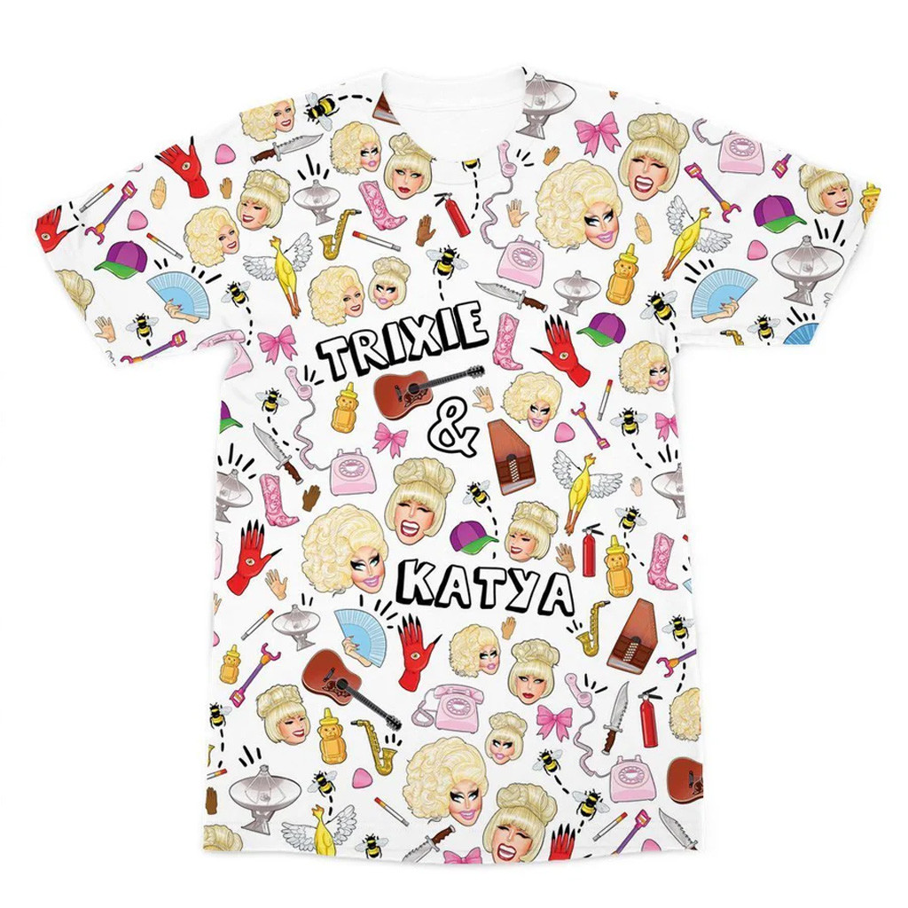 Trixie And Katya Merch Trixie And Katya Collage T-Shirt Unique Gifts For Besties