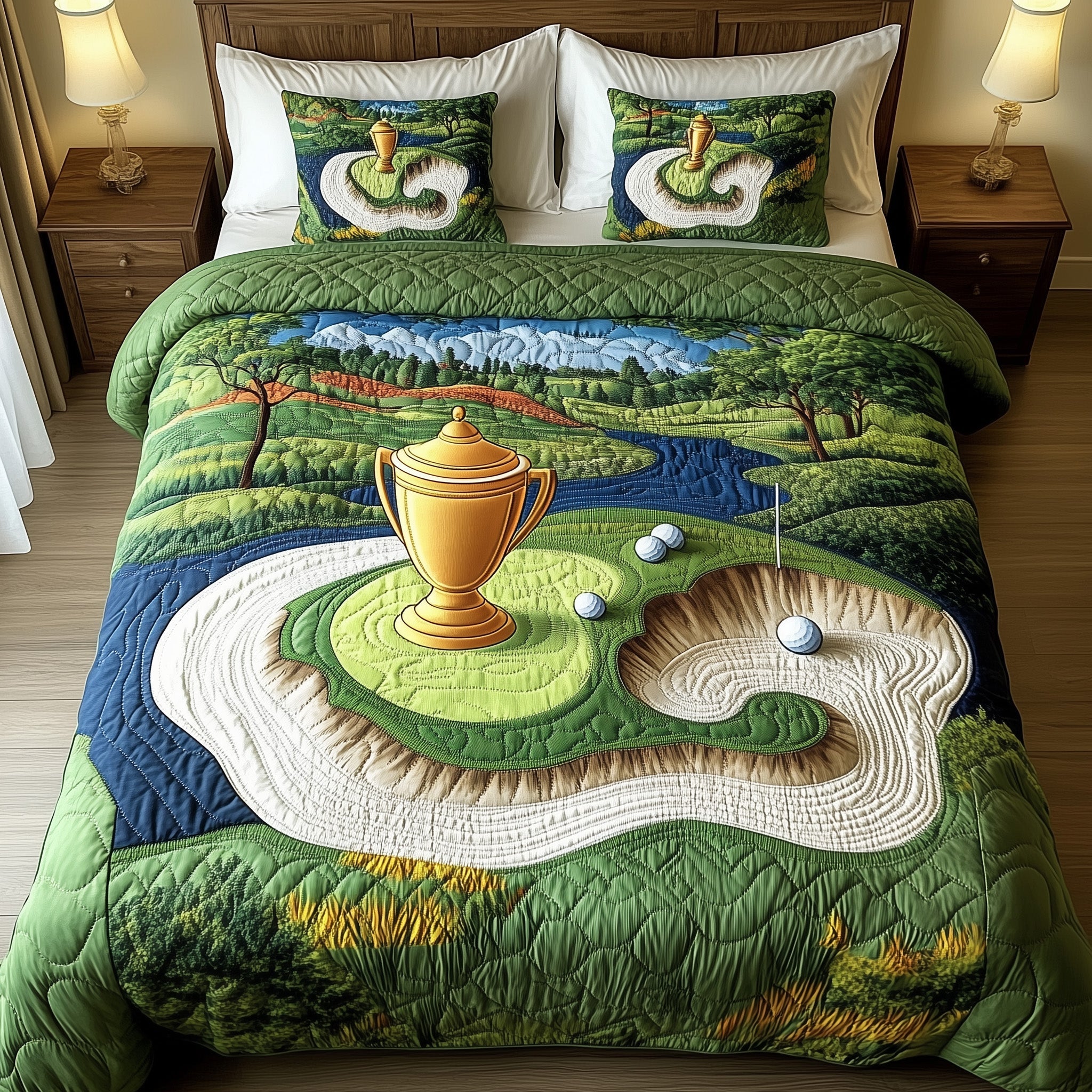 Trophy Dreams Quilted Bedding Set Duvet Cover Merchandise Awesome Golf Gifts