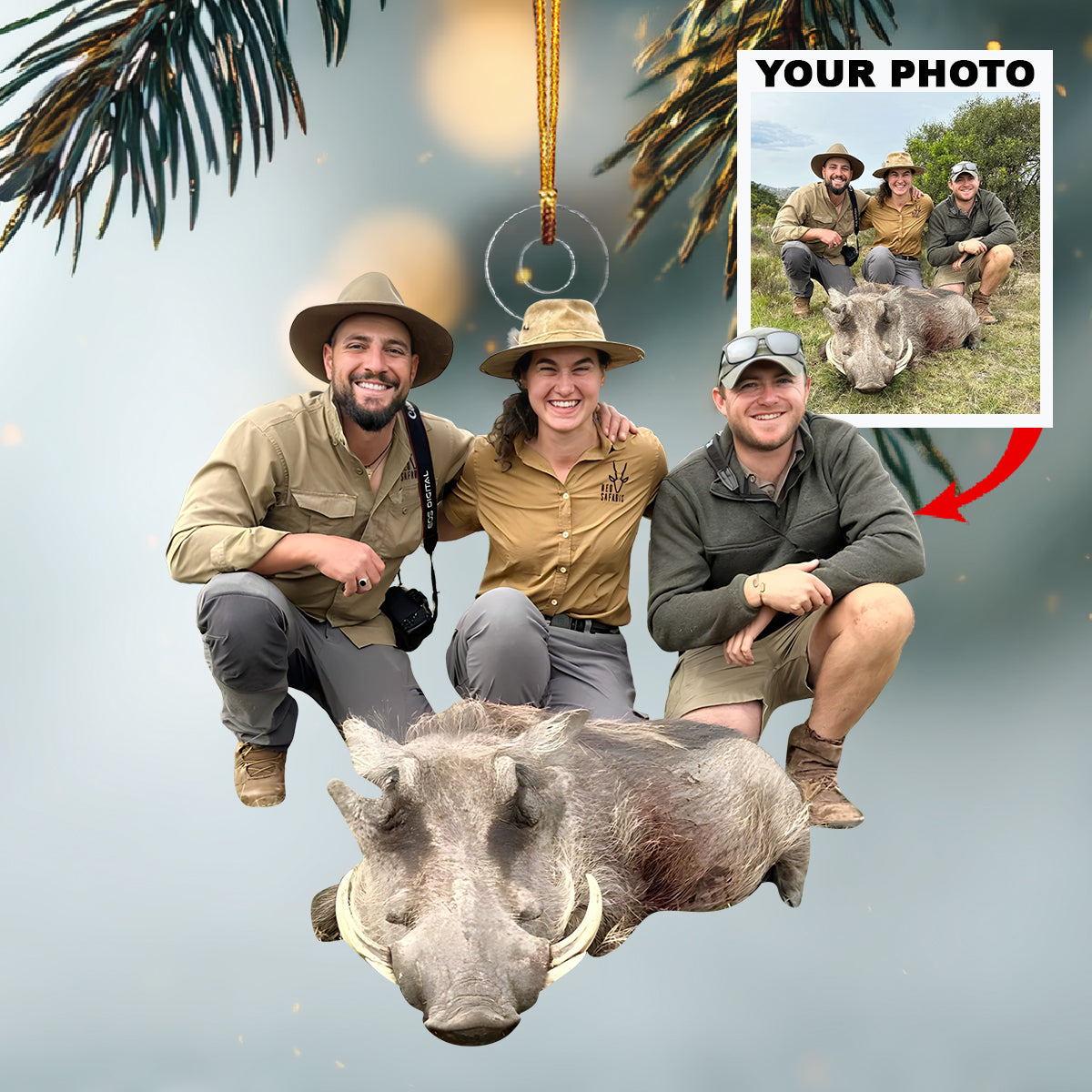 Trophy Hunters Personalized Photo Mica Ornament Christmas Gift For Hunting Lovers