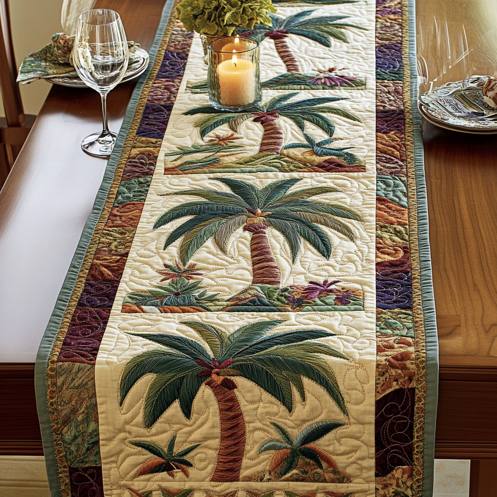 Tropic Joy Quilted Table Runner Summer Table Runner Birthday Presents For Dad