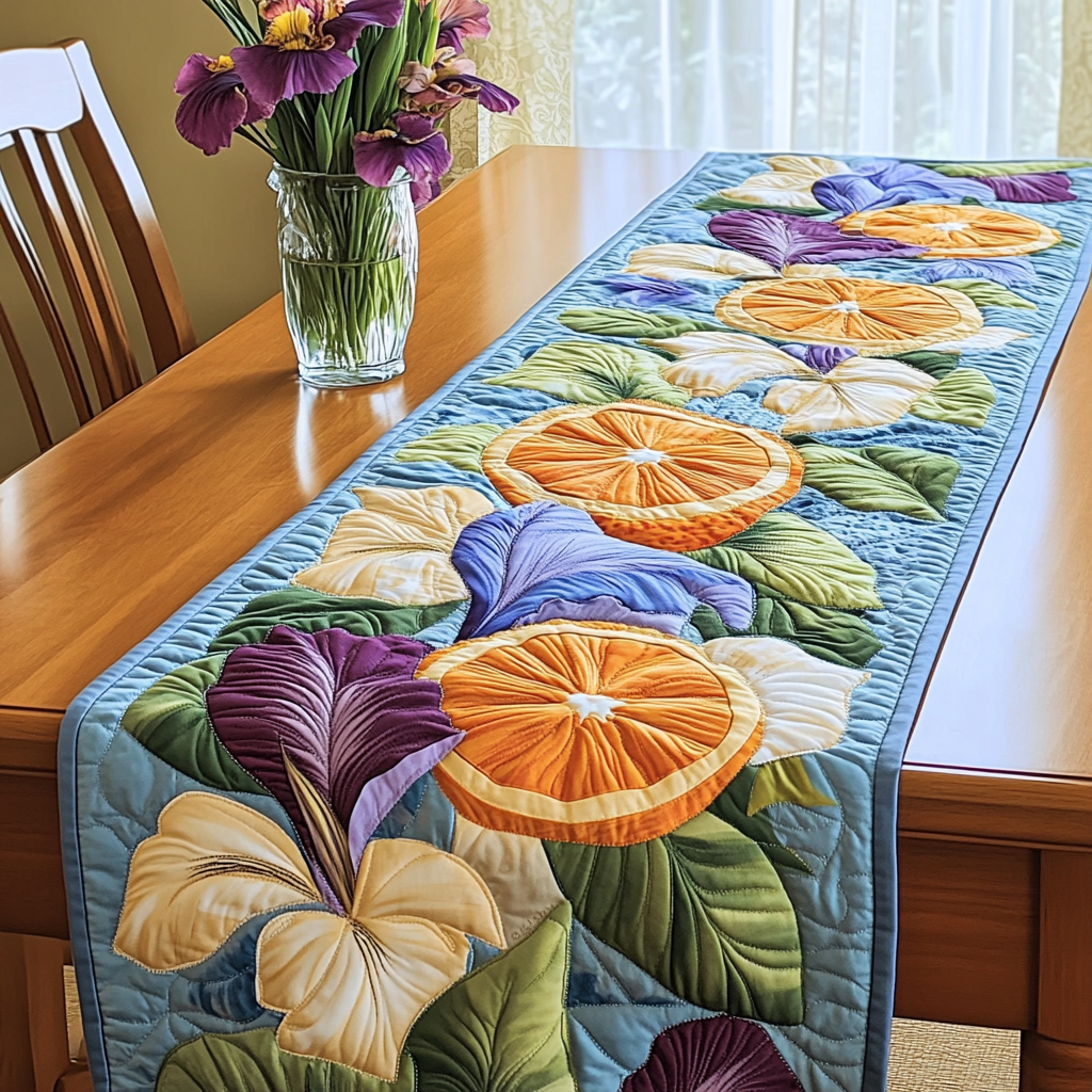 Tropic Slice Quilted Table Runner Dinner Table Decor Gifts For Mom