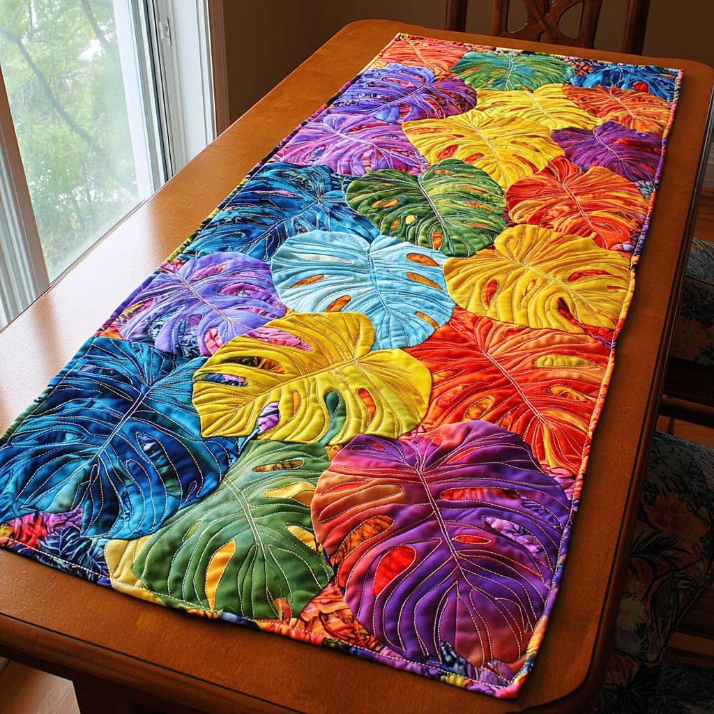Tropic Vibes Quilted Table Runner Fall Table Throw Unique Gifts For Family