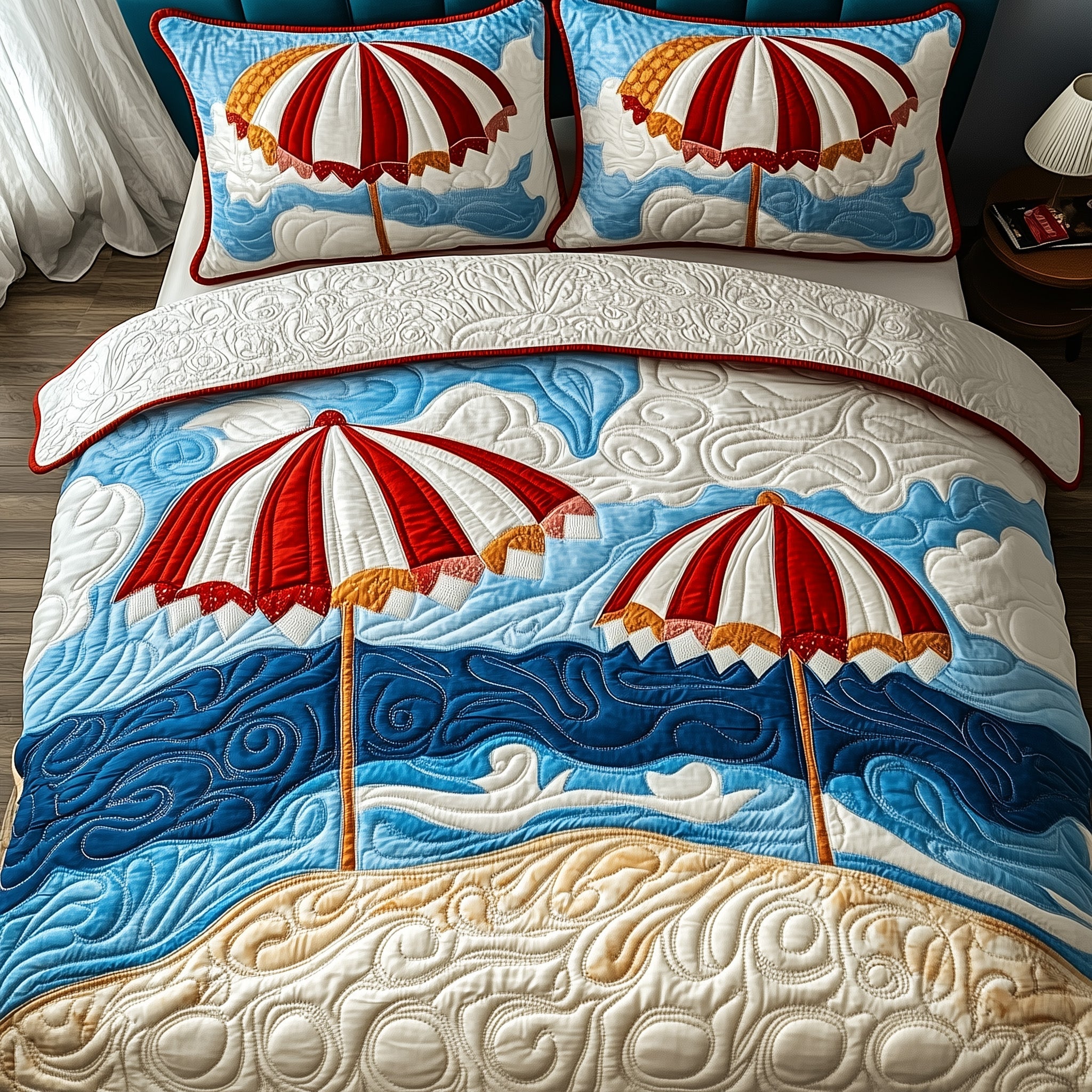 Tropical Beach Quilted Bedding Set Duvet Cover Bed Sheet Gifts For Beach Goers