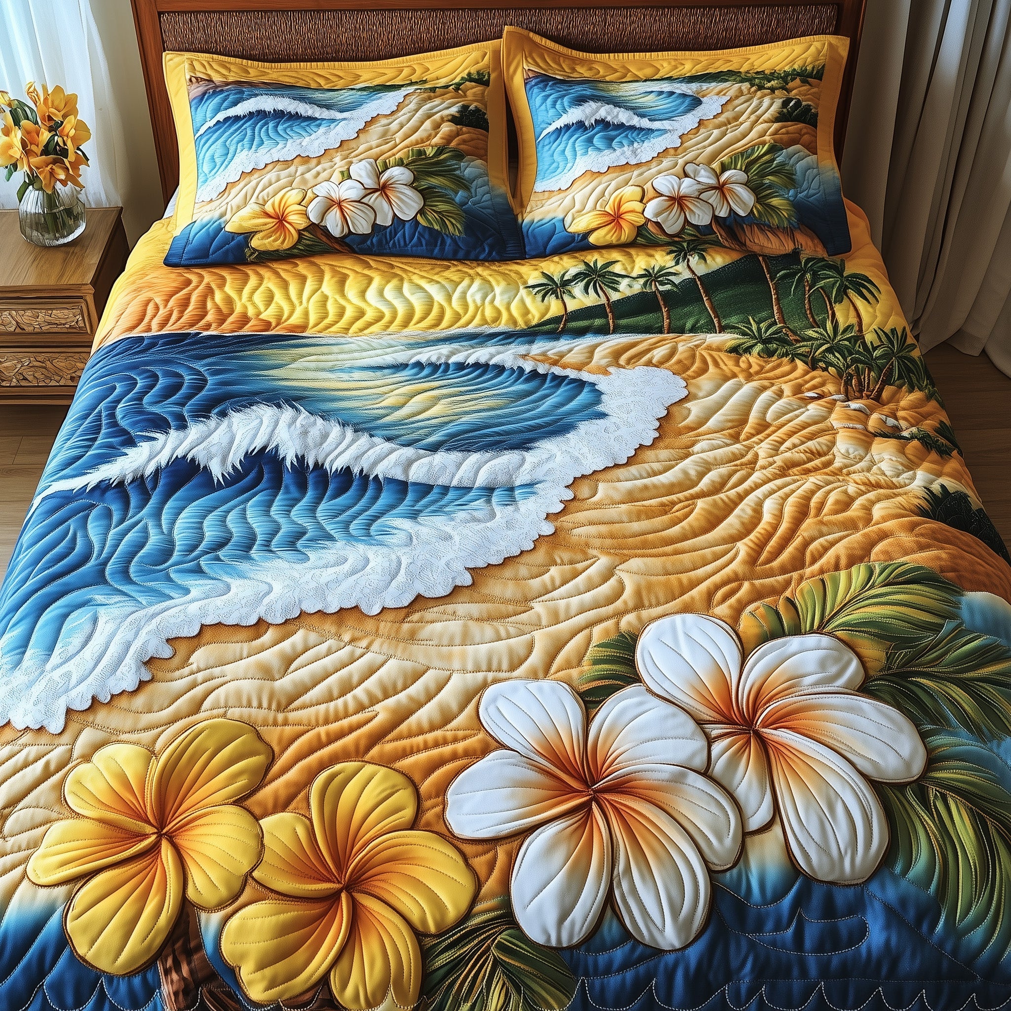 Tropical Beach Quilted Bedding Set For Kids(1)