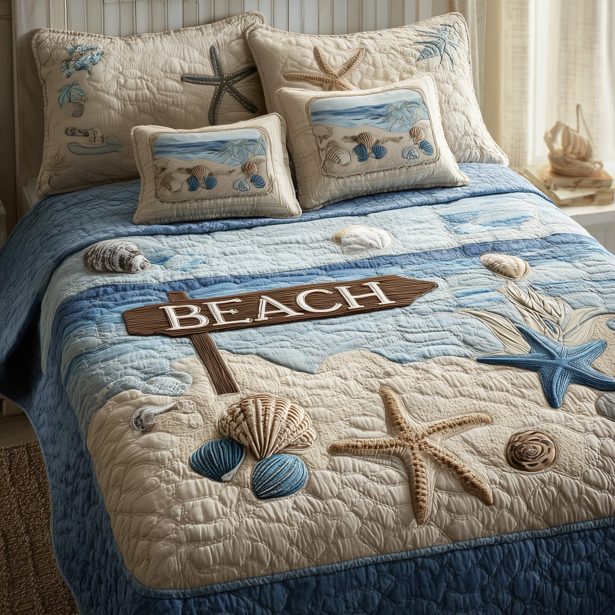 Tropical Beach Quilted Bedding Set Housewarming Gift(1)