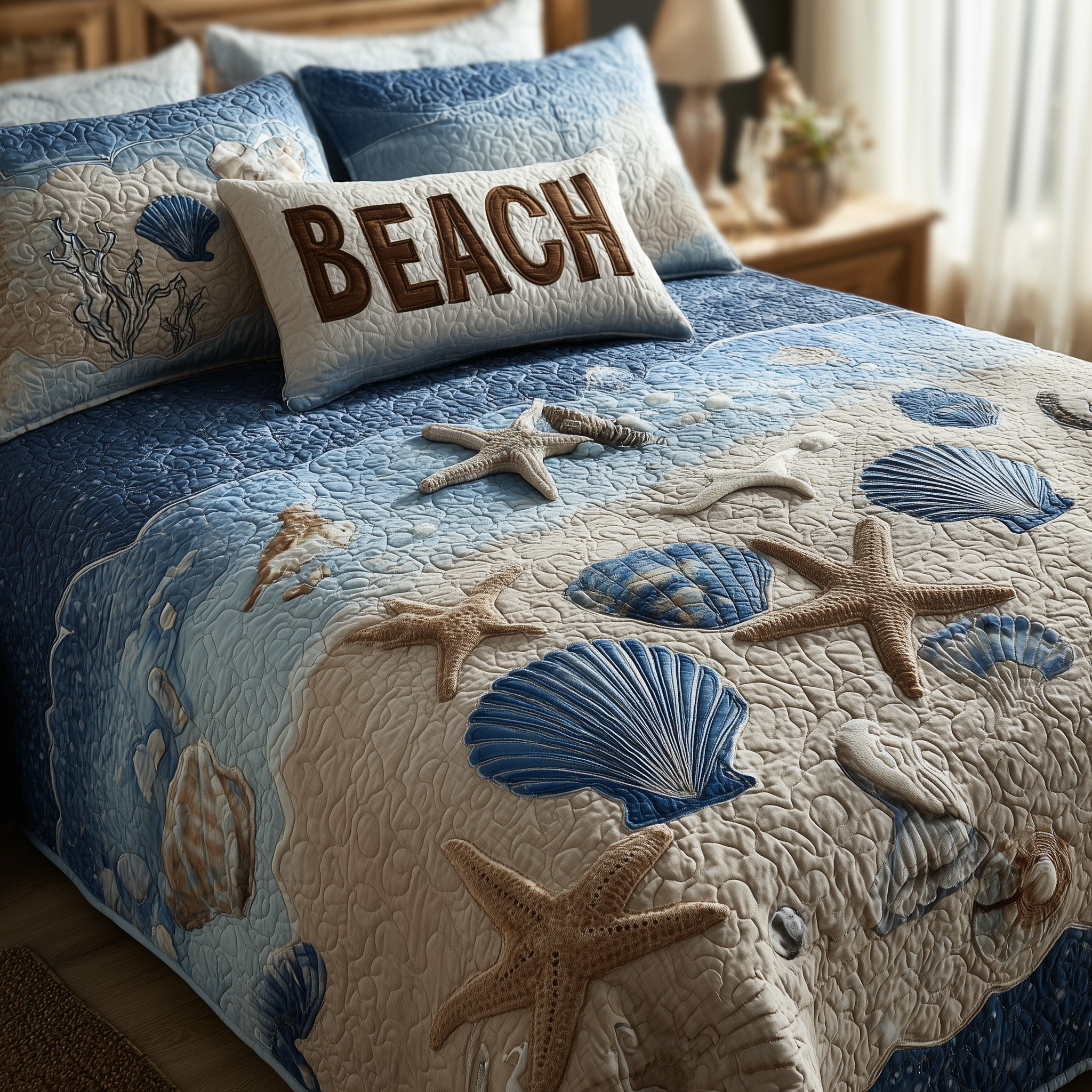 Tropical Beach Quilted Bedding Set Wedding Gift