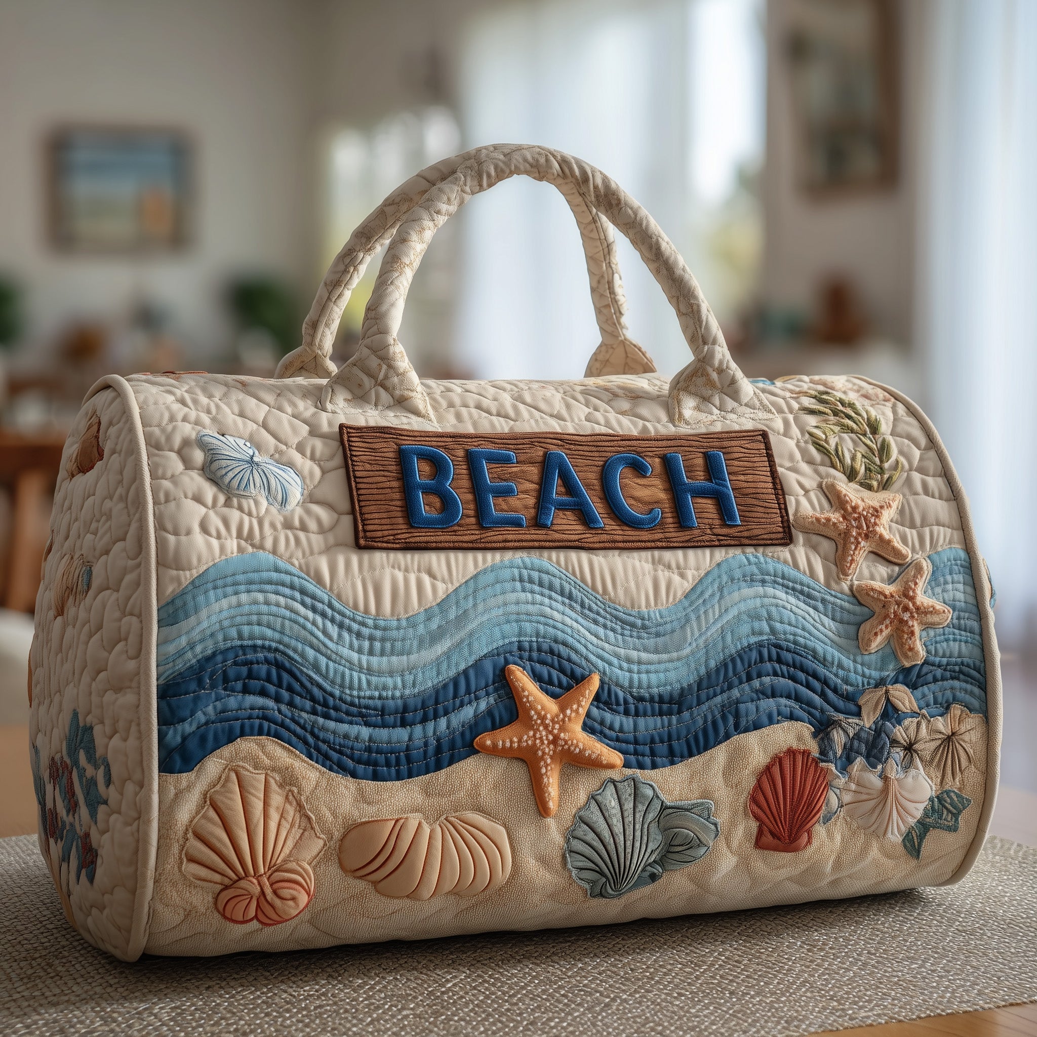 Tropical Beach Quilted Duffle Bag Christmas Gift Idea
