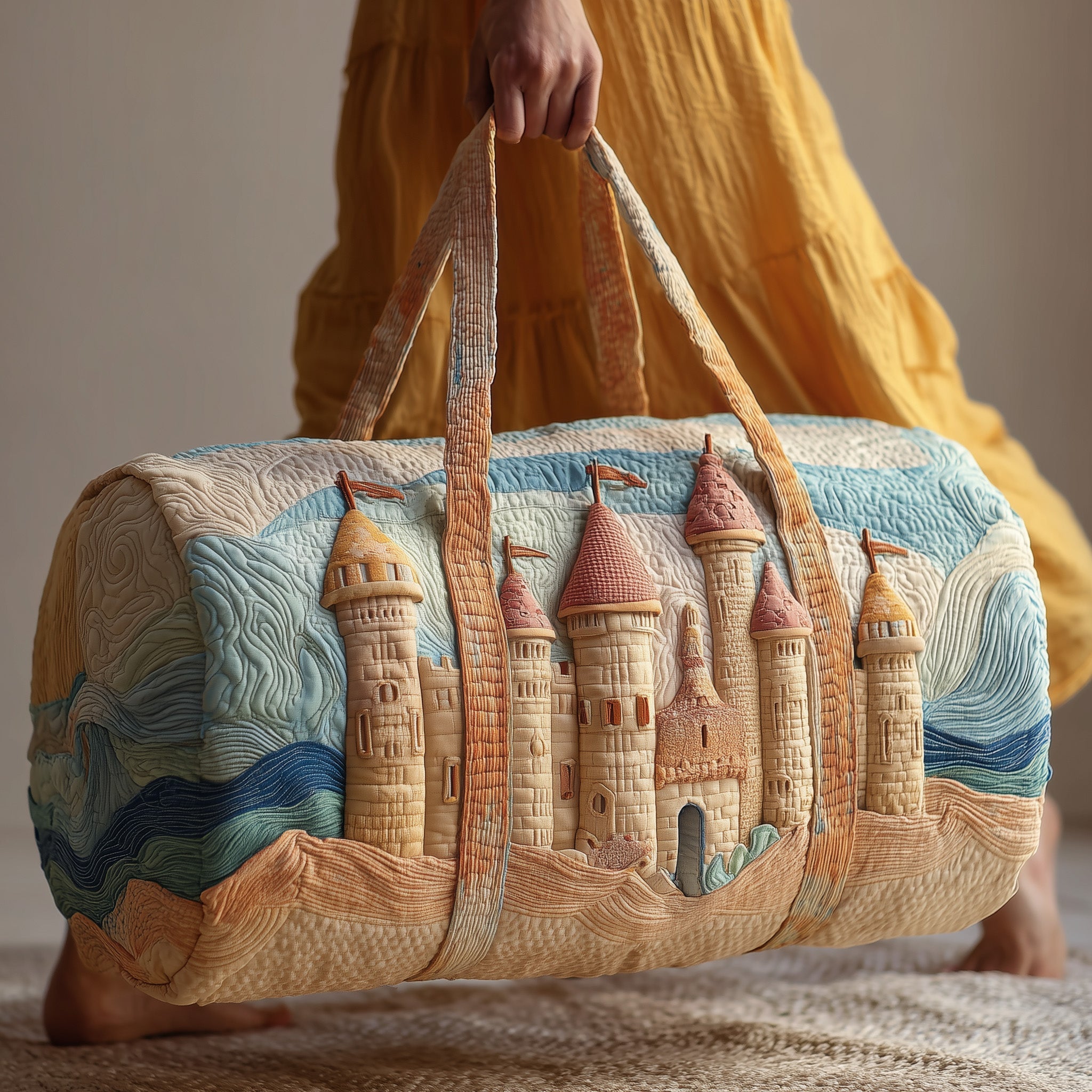 Tropical Beach Quilted Duffle Bag Gift For Kids