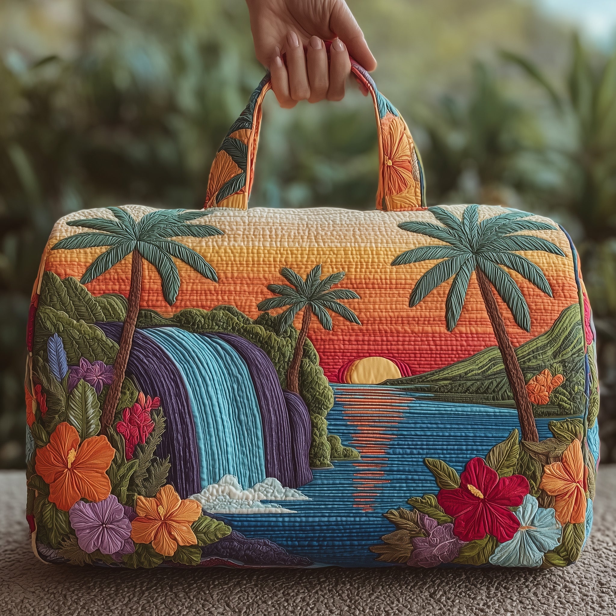 Tropical Beach Quilted Duffle Bag Graduation Gift Idea