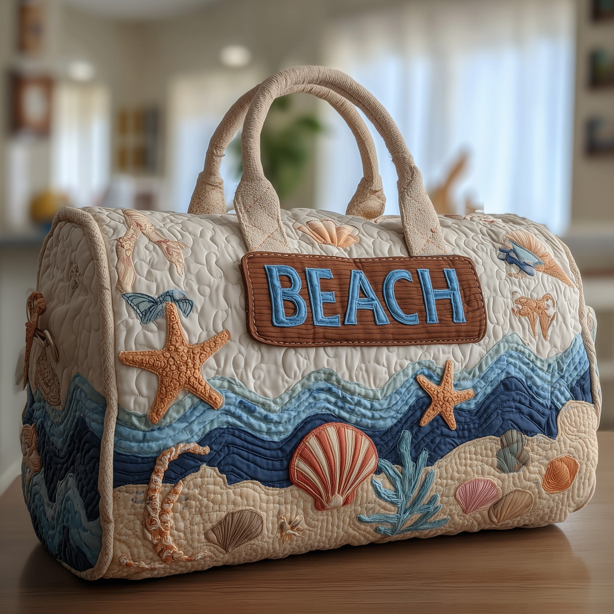 Tropical Beach Quilted Duffle Bag Holiday Gift Idea