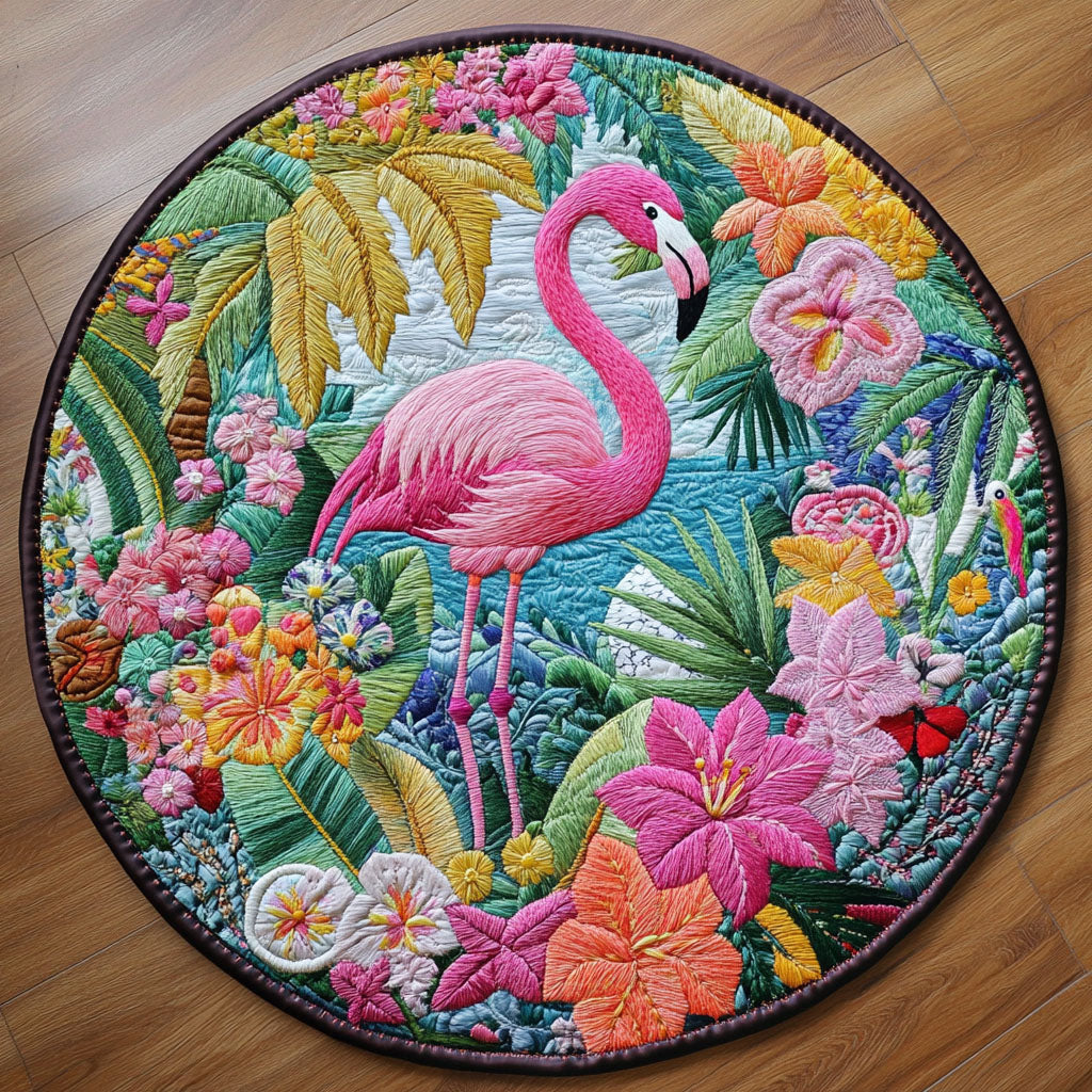 Tropical Bliss Quilted Round Mat Home Front Door Design Fall Autumn Gifts For Him