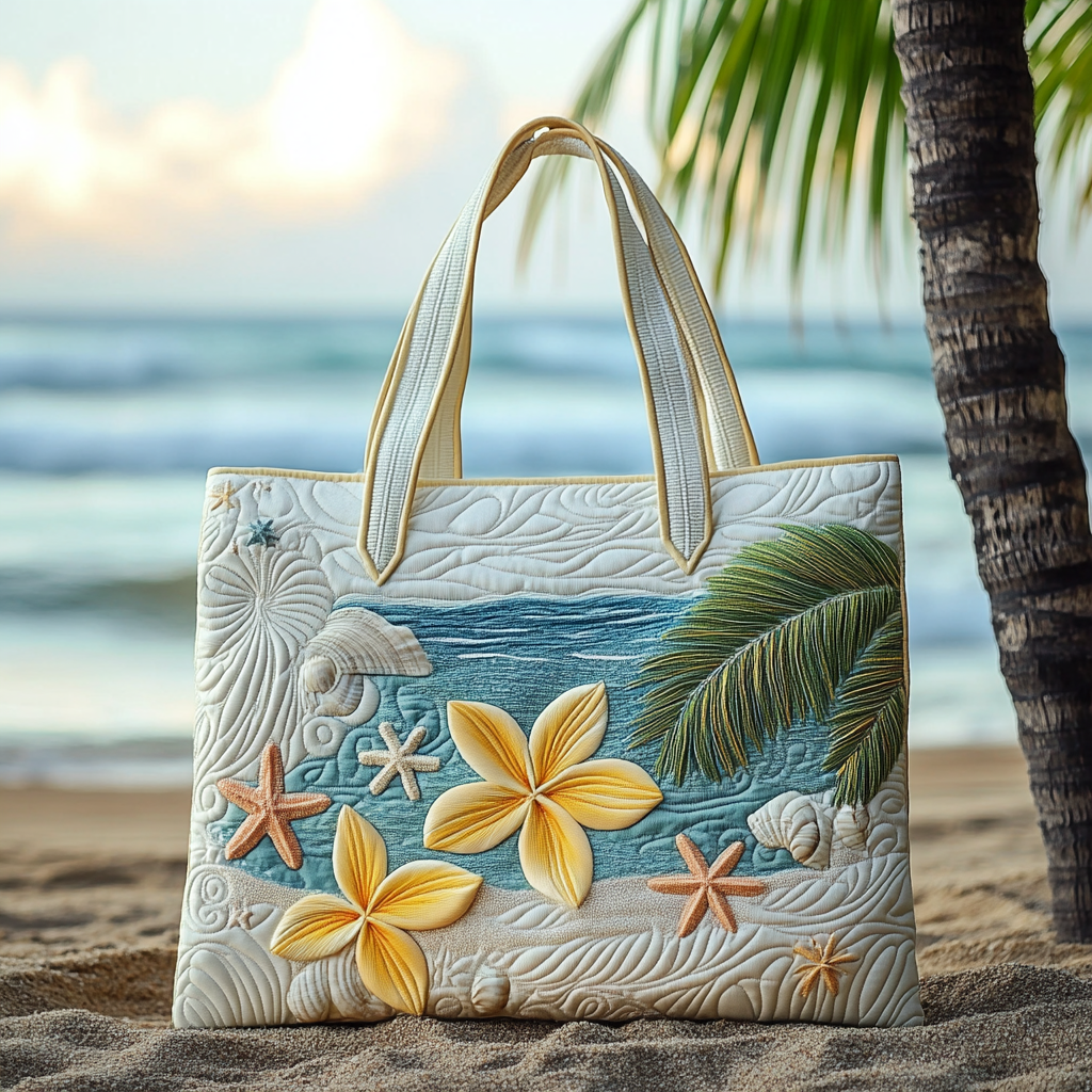 Tropical Bliss Quilted Tote Bag Beach Related Gift Ideas