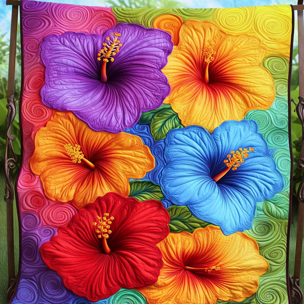 Tropical Bloom Magic Quilted Blanket Best Throw Blanket Presents For Flower Lovers